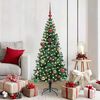 vidaXL K&uuml;nstlicher vorbeleuchteter Weihnachtsbaum Gr&uuml;n 150 cm