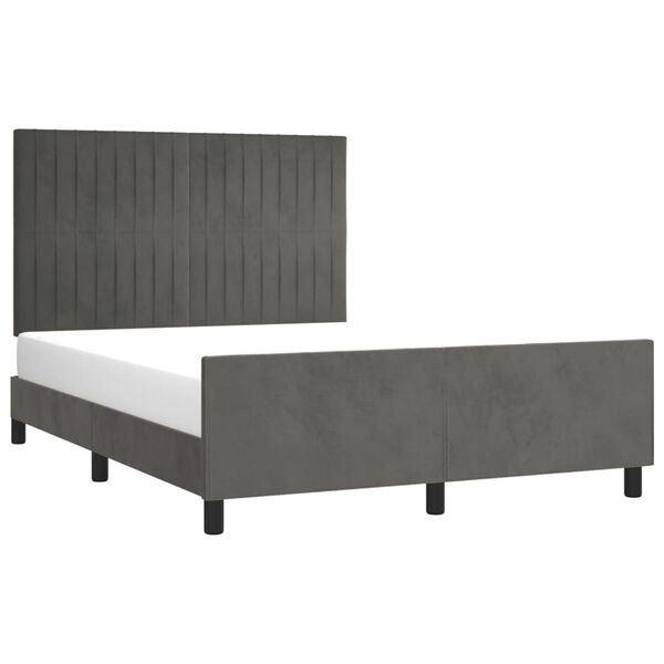 vidaXL Bettgestell ohne Matratze Dunkelgrau 140x200 cm Samt