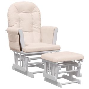 vidaXL Schaukelsessel mit Hocker Gleitend Hellrosa Stoff