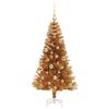 vidaXL Weihnachtsbaum mit 150 LEDs mit St&auml;nder Gold 120 cm PET