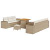 vidaXL Gartensofa-set mit Kissen 10 pcs Beige und Creme Poly Rattan