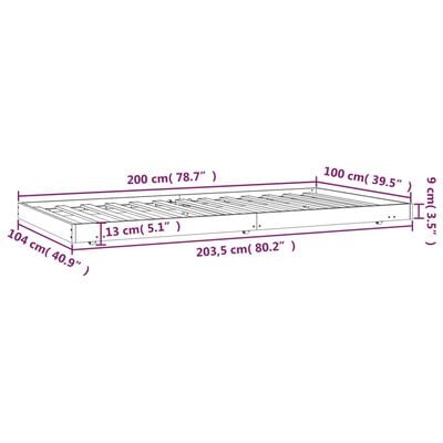 vidaXL Massivholzbett ohne Matratze Weiß 100x200 cm Kiefernholz