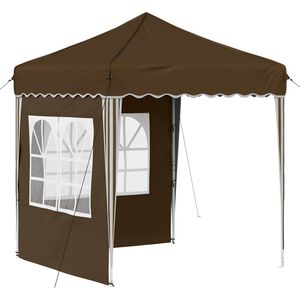 vidaXL Pop-up Partyzelt 195 x 195 x 245 cm Taupe Oxford-Stoff