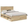 vidaXL Bettrahmen Uni Sonoma-Eiche 150 x 200 cm Massives Kiefernholz
