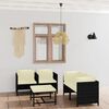 vidaXL 5-tlg. Garten-Lounge-Set mit Kissen Poly Rattan Schwarz