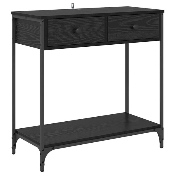 vidaXL Konsolentisch Schwarz Eichen-Optik 75 x 34,5 x 75 cm