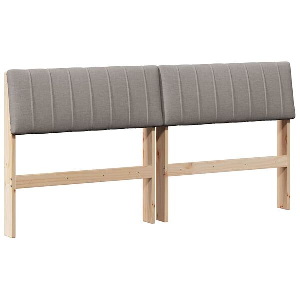 vidaXL Gepolstertes Kopfteil Taupe 150 cm Massives Kiefernholz