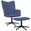 vidaXL Relaxsessel mit Hocker Blau Stoff