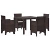 vidaXL Garten Essgruppe 5 pcs Braun Polypropylen