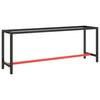 vidaXL Werkbankgestell Mattschwarz und Mattrot 210x50x79 cm Metall