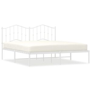vidaXL Bettgestell mit Kopfteil Metall Wei&szlig; 160x200 cm