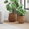 vidaXL Blumentopf K&ouml;rbchen mit Speicher 2 pcs Braun Lacak Rattan