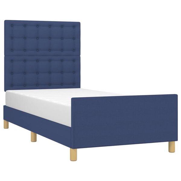 vidaXL Bettgestell ohne Matratze Blau 90x200 cm Stoff