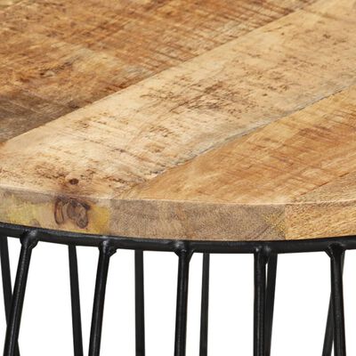 vidaXL Couchtisch Ø68 cm Raues Mangoholz