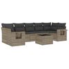 vidaXL 8-tlg. Garten-Sofagarnitur mit Kissen Hellgrau Poly Rattan