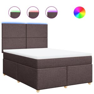 vidaXL Boxspringbett mit Matratze Dunkelbraun 140x190 cm Stoff