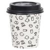 vidaXL Pappbecher mit Deckel 200 ml 100 Stk. Wei&szlig; und Schwarz