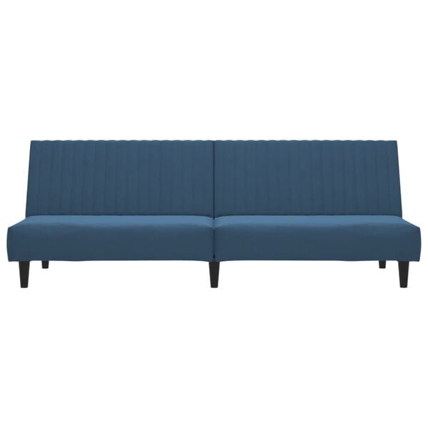vidaXL Schlafsofa 2-Sitzer Blau Samt