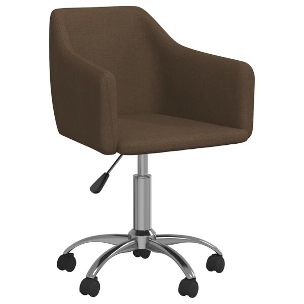 vidaXL Esszimmerst&uuml;hle 6 Stk. Drehbar Dunkelbraun Stoff