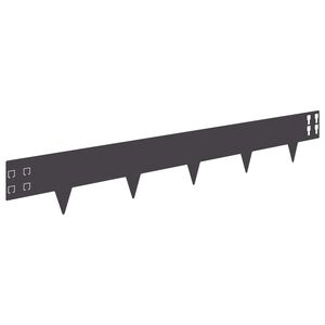 vidaXL Raseneinfassung 50 stk. 100 x 15 cm Stahl Schwarz