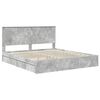 vidaXL Aufbewahrungsbett Beton Grau 180 x 200 cm Holzwerkstoff