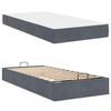 vidaXL Bettgestell mit Matratze mit Matratze 2 pcs Dunkelgrau Samt