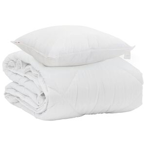 vidaXL Sommerdecke mit Kissen 2 pcs Wei&szlig; Mikrofaser