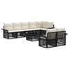 vidaXL Gartensofa-set 9 Stk. Schwarz Poly-Rattan