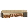 vidaXL Ecksofa Set mit Kissen 7 pcs Natur und Beige Massivholz Akazie
