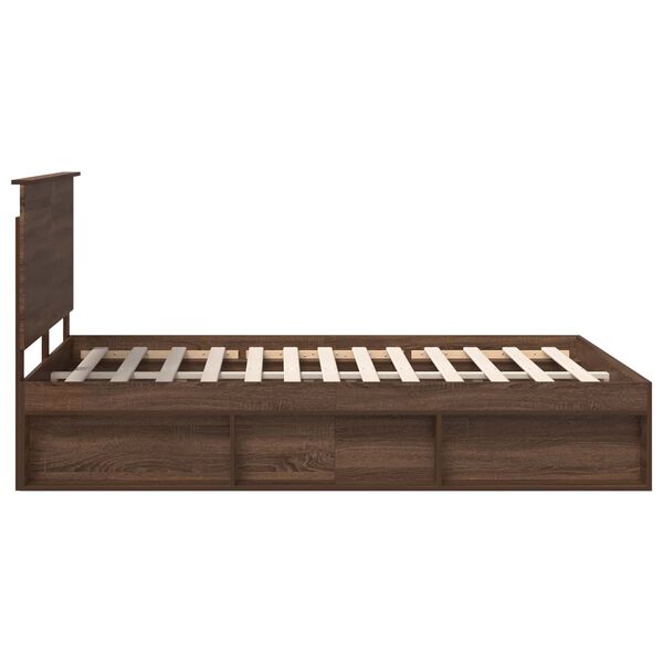 vidaXL Bettrahmen Braun Eichen-Optik 140 x 200 cm Massives Kiefernholz