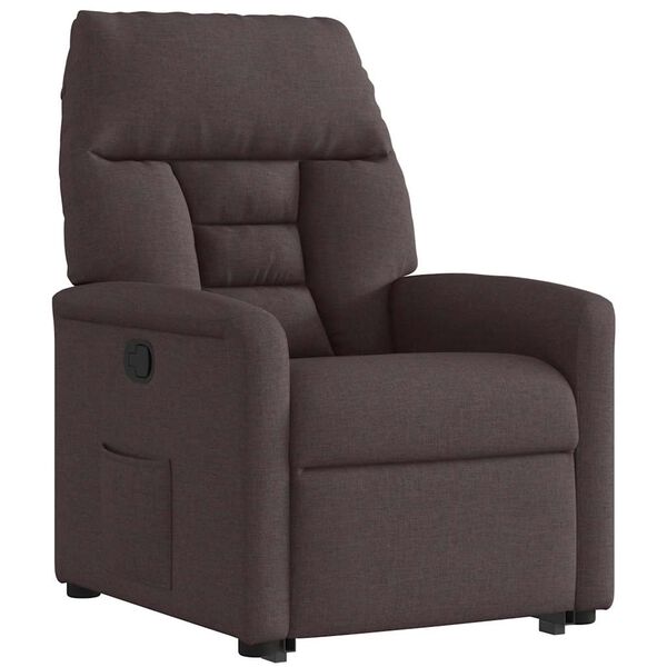 vidaXL Relaxsessel mit Aufstehhilfe Dunkelbraun Stoff