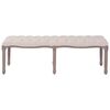 vidaXL Sitzbank Stoff Massivholz 150x40x48 cm Cremewei&szlig;