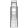 vidaXL Gabionen mit Hochbogen 2 Stk. 300x30x80/100 cm Verzinktes Eisen