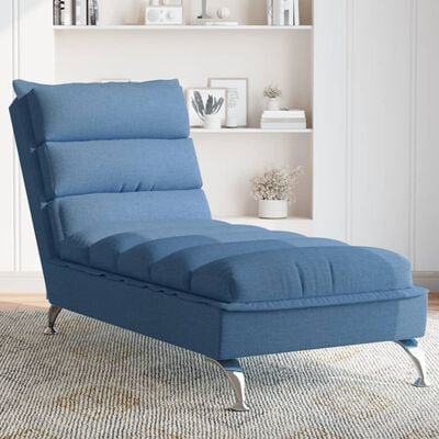 vidaXL Chaiselongue mit Kissen Blau Stoff