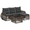 vidaXL Gartensofa-set 5 stk. Grau und Dunkelgrau Poly-Rattan