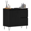 vidaXL Waschbeckenschrank mit T&uuml;r Schwarz Eichen-Optik 65 x 33 x 60 cm