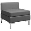vidaXL Mittelsofa Modular mit Auflage Stoff Dunkelgrau