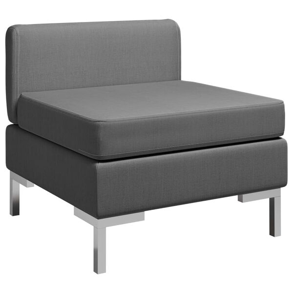 vidaXL Mittelsofa Modular mit Auflage Stoff Dunkelgrau