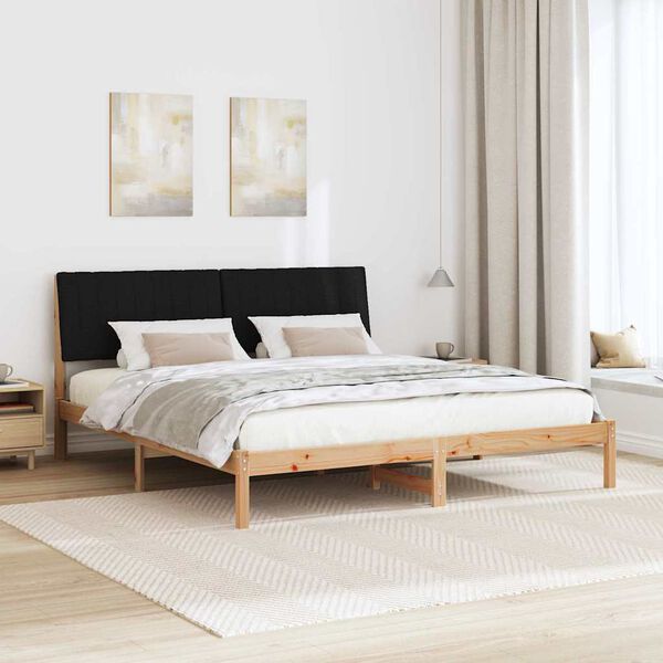 vidaXL Bettrahmen mit Kopfteil Braun 180 x 200 cm Massives Kiefernholz