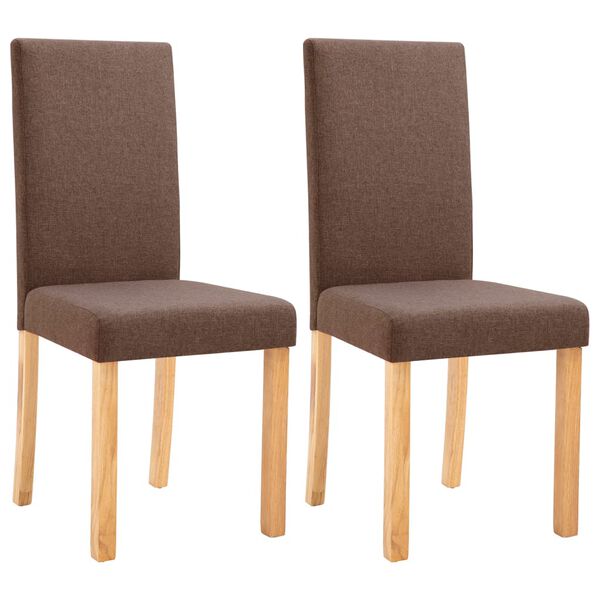 vidaXL Esszimmerst&uuml;hle 2 Stk. Braun Stoff