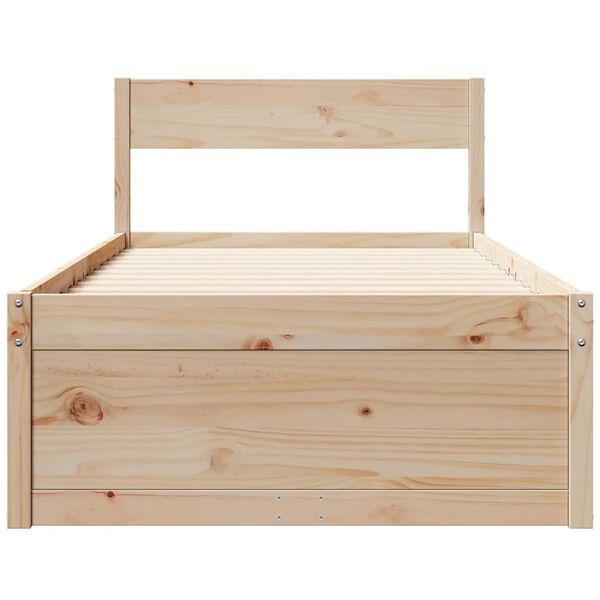 vidaXL Massivholzbett ohne Matratze 100x200 cm Kiefernholz