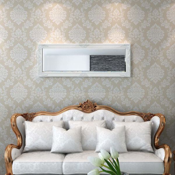vidaXL Wandspiegel im Barock-Stil 140x50 cm Wei&szlig;