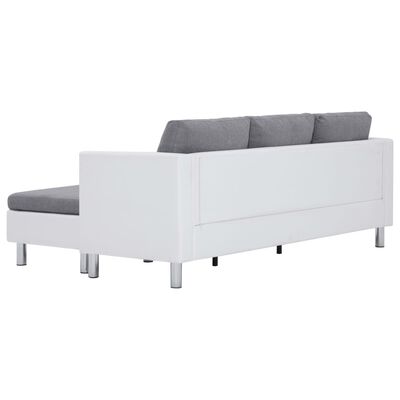 vidaXL 3-Sitzer-Sofa mit Kissen Weiß Kunstleder