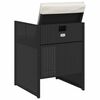 vidaXL 5-tlg. Garten-Essgruppe mit Kissen Schwarz Poly Rattan