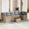 vidaXL Gartensofa-set mit Kissen 8 pcs Beige Poly-Rattan