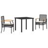 vidaXL Garten Essgruppe mit Kissen 5 pcs Schwarz Rattan