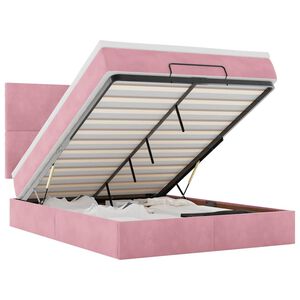 vidaXL Ottoman-Bett mit Matratzen Rosa 140x190 cm Samt
