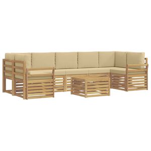 vidaXL Outdoor-Sofagarnitur 8 stk. Wei&szlig; und Beige Polyester