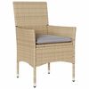 vidaXL Gartenst&uuml;hle mit Kissen 2 Stk. Beige Poly Rattan