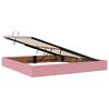 vidaXL Bett mit Stauraum und LED mit Matratze Rosa 200 x 200 cm Samt